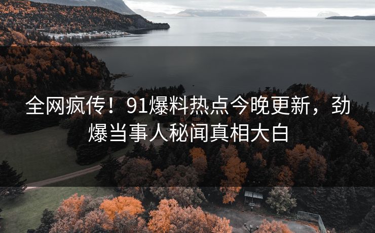全网疯传！91爆料热点今晚更新，劲爆当事人秘闻真相大白  第1张