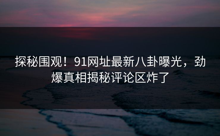 探秘围观！91网址最新八卦曝光，劲爆真相揭秘评论区炸了  第1张