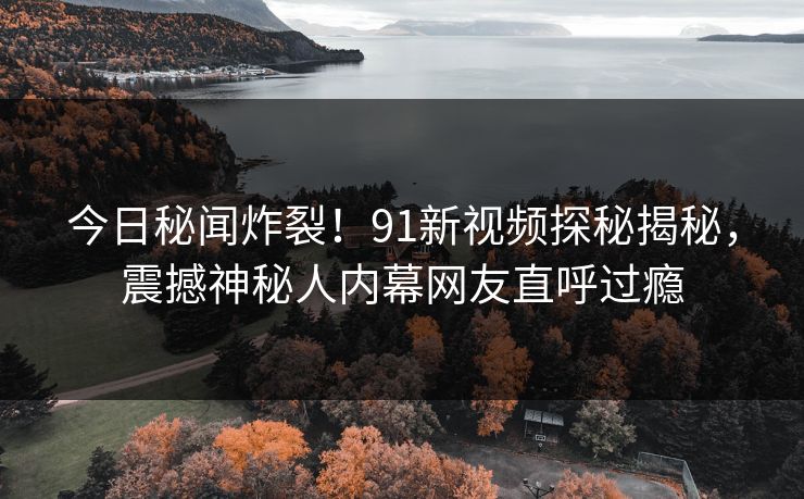 今日秘闻炸裂！91新视频探秘揭秘，震撼神秘人内幕网友直呼过瘾