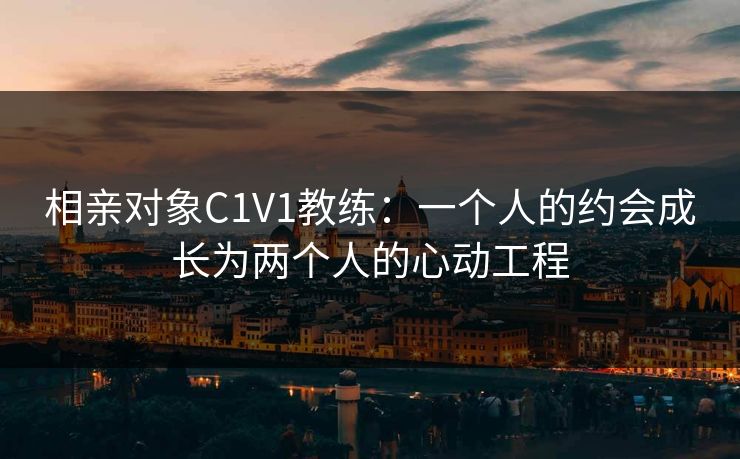 相亲对象C1V1教练：一个人的约会成长为两个人的心动工程