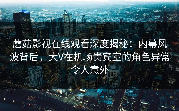 蘑菇影视在线观看深度揭秘：内幕风波背后，大V在机场贵宾室的角色异常令人意外