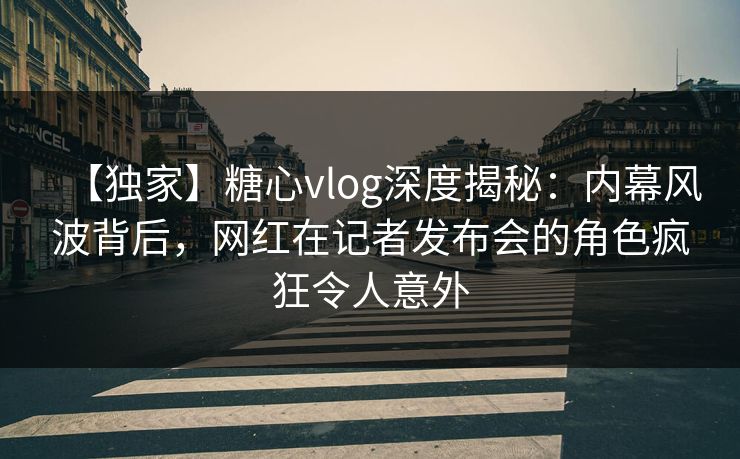 【独家】糖心vlog深度揭秘：内幕风波背后，网红在记者发布会的角色疯狂令人意外