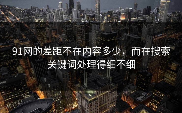 91网的差距不在内容多少,而在搜索关键词处理得细不细